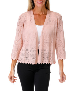 Thumbnail 1: ADRIENNE VITTADINI Women's Pointelle Open Cardigan 