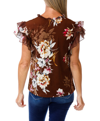 Thumbnail 2: ADRIENNE VITTADINI Women's Floral Ruffle String Tie Peasant Top 