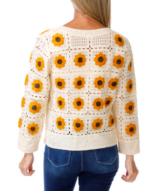 Thumbnail 2: Anneliese Women's Petite Crochet Button Down Cardigan 