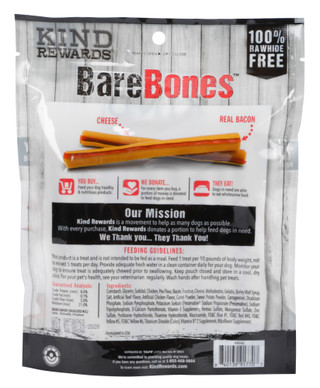 Thumbnail 2: Kind Rewards 12 Pk Bare Bone No Rawhide Bacon & Cheese Dog Chew Rolls 