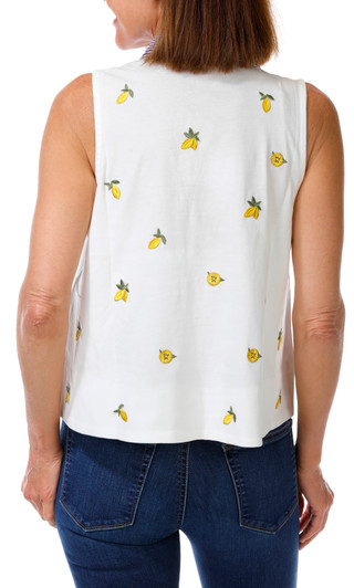 Thumbnail 3: Philosophy Women's Petite Embroidered Lemon Top 