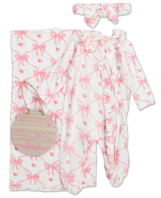 Thumbnail 1: Baby Essentials Baby Girls 4 Pc Photo Blanket Set  