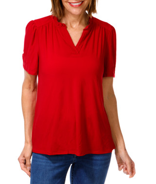 Thumbnail 1: PerSeption Concept Women's Solid Short Sleeve Top  