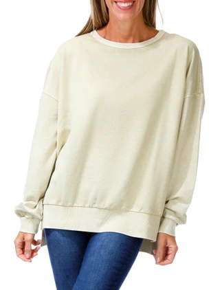Thumbnail 1: J.O.A. Women's Long Sleeve Ribbed Hem Sweatshirt 