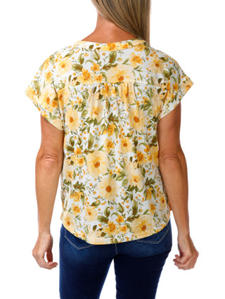Thumbnail 2: Fifty Street Women's Floral Button Down Cuff Sleeve Top 