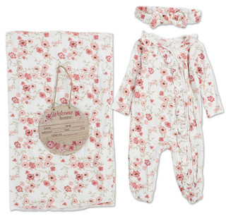 Thumbnail 1: Baby Essentials Baby Girls 4 Pc Photo Blanket Set  