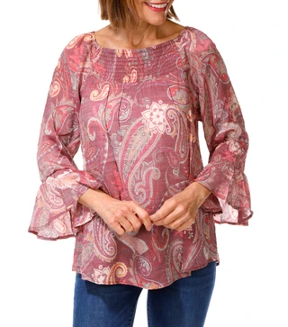 Thumbnail 1: Kate Park Women's Paisley Print Top  