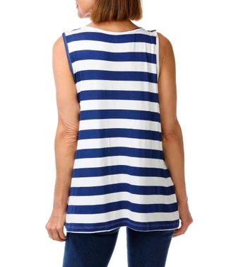 Thumbnail 2: Caribbean Joe Women's Cabana Stripe Top  