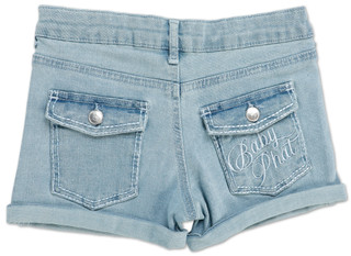Thumbnail 2: Baby Phat Girls Rolled Cuff Denim Shorts  
