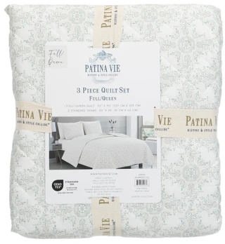 Thumbnail 1: PATINA VIE Full/Queen Size 3 Pc Quilt Set  