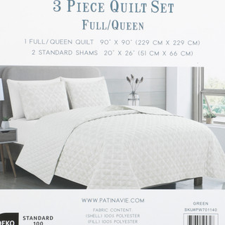 Thumbnail 3: PATINA VIE Full/Queen Size 3 Pc Quilt Set  