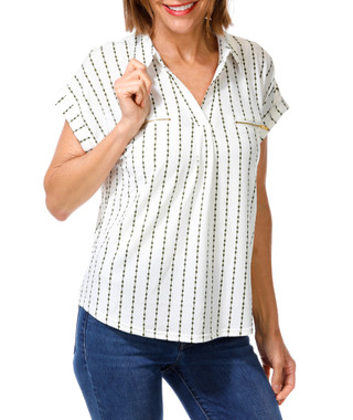 Thumbnail 1: Fifty Street Women's Stripe Print Top  