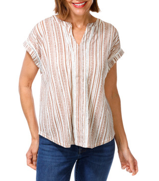 Thumbnail 1: Fifty Street Women's Stripe Print Top  