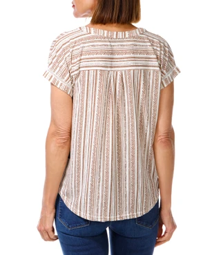 Thumbnail 2: Fifty Street Women's Stripe Print Top  