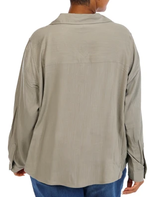Thumbnail 2: Beach Lunch Lounge Women's Plus Button Down Top  