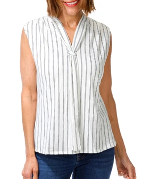 Thumbnail 1: PerSeption Concept Women's Sleeveless Stripe Print Top  