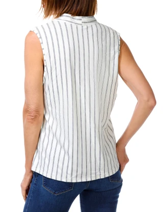 Thumbnail 2: PerSeption Concept Women's Sleeveless Stripe Print Top  