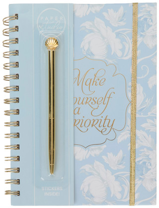 Thumbnail 1: PAPER STUDIO Make Yourself A Priority Spiral Notebook w/ Pen & Stickers 