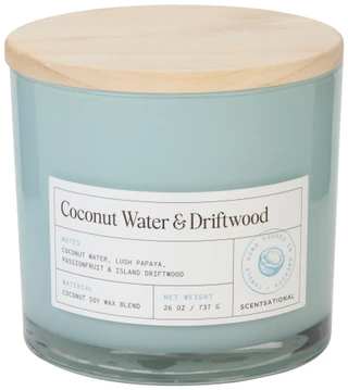 Thumbnail 1: SCENTSATIONAL 26 oz Coconut Water & Driftwood Candle 