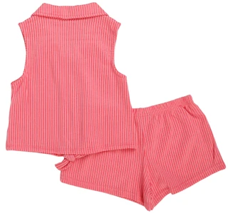 Thumbnail 2: Vince Camuto Girl's 2 Pc Knit Tonal Sleeveless Top Short Set  