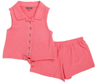 Thumbnail 1: Vince Camuto Girl's 2 Pc Knit Tonal Sleeveless Top Short Set  