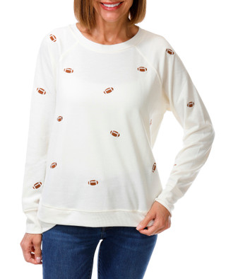 Thumbnail 1: Philosophy Women's Embroidered Football Long Sleeve Top 