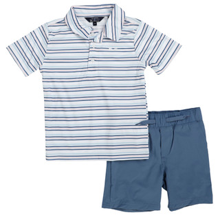 Thumbnail 1: Ben Sherman Little Boy's 2 Pc Stripe Tech Polo Set 