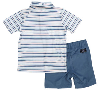 Thumbnail 2: Ben Sherman Little Boy's 2 Pc Stripe Tech Polo Set 