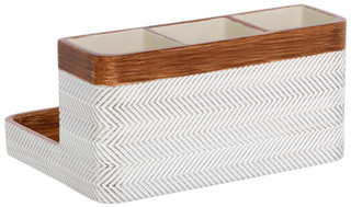 Thumbnail 2: Caro Home 8 in 3 Compartment Bathroom Tray Organizer 