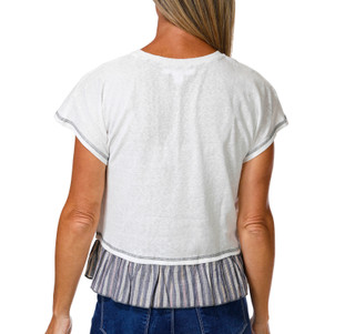 Thumbnail 2: BUNULU Women's Short Sleeve Split Neck Dolman Top 