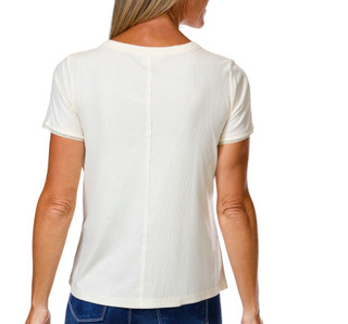 Thumbnail 3: BUNULU Women's Short Sleeve Crochet Henley Top 