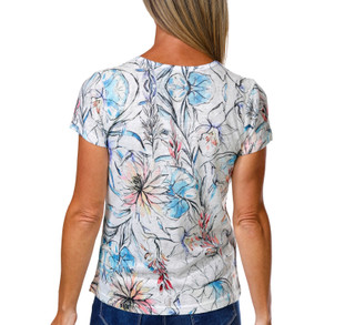 Thumbnail 2: Milano Women's Short Sleeve Embellished V Neck Top 