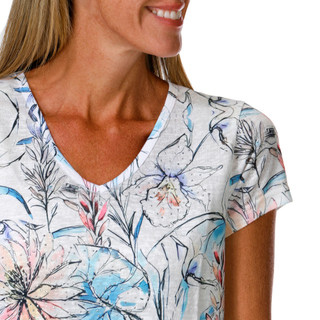 Thumbnail 3: Milano Women's Short Sleeve Embellished V Neck Top 