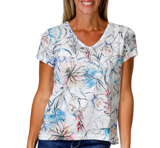 Thumbnail 1: Milano Women's Short Sleeve Embellished V Neck Top 