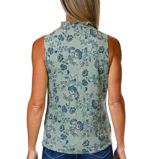 Thumbnail 2: Status by Chenault Women's Sleeveless Floral Split Neck Tie Front Top 