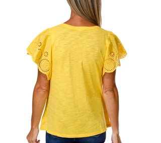 Thumbnail 3: Jessica Simpson Women's Short Sleeve Mixed Media Eyelet Top 