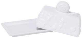 Thumbnail 4: Sand + Sea Ceramic Coastal Butter Dish 