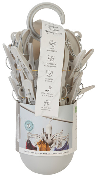 Thumbnail 2: CORE HOME 16-Clip Collapsible Hanging Drying Rack 