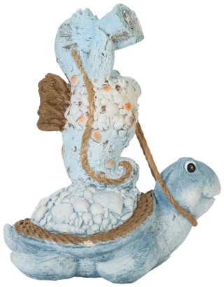 Thumbnail 2: Fancy That Solar Stacked Seahorse & Turtle Garden Decor 