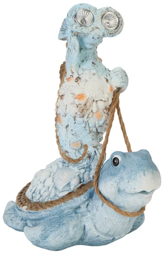 Thumbnail 1: Fancy That Solar Stacked Seahorse & Turtle Garden Decor 