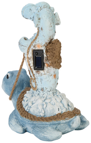 Thumbnail 3: Fancy That Solar Stacked Seahorse & Turtle Garden Decor 