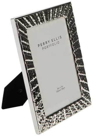 Thumbnail 2: Perry Ellis 5x7 Silver Sunburst Metal Picture Frame 