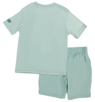 Thumbnail 2: New Balance Boy's 2 Pc Short Sleeve Active Logo Tee Short Set 