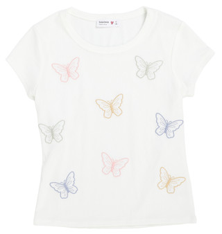 Thumbnail 1: Amy Byer Girl's Short Sleeve Butterfly Patch Tee 