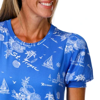 Thumbnail 2: BOBEAU Petite Short Sleeve Printed Crew Neck Top 