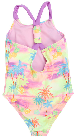 Thumbnail 2: Breaking Waves Girl's Tropical One-Piece Swimsuit 