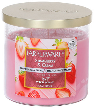 Thumbnail 1: Farberware 16 oz Strawberry & Cream Candle 