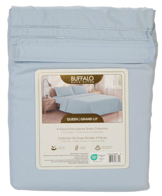 Thumbnail 2: Buffalo Queen Size 4 Pc Embroidered Sheet Set 