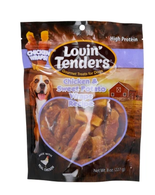 Thumbnail 1: Lovin' Tenders 8 oz Chicken & Sweet Potato Wrap Dog Treats 