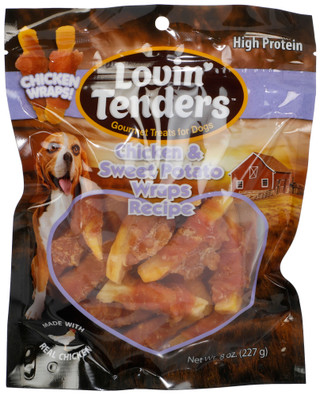 Thumbnail 1: Lovin' Tenders 8 oz Chicken & Sweet Potato Wrap Dog Treats 